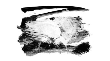 Siyah fırça darbesi ve doku. Grunge soyut elle boyanmış elementler. Altı çizili ve sınır tasarımı.