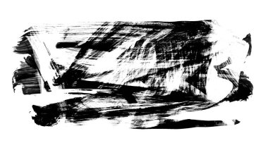 Siyah fırça darbesi ve doku. Grunge soyut elle boyanmış elementler. Altı çizili ve sınır tasarımı.