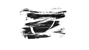 beyaz arkaplanda siyah mürekkep fırçası darbeleri