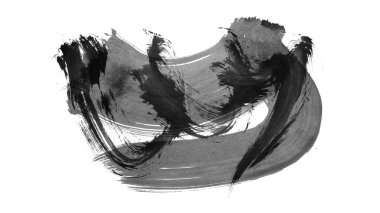 Siyah fırça darbesi dokusu. Grunge soyut elle boyanmış element. 