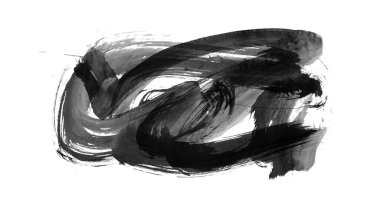 Siyah fırça darbesi dokusu. Grunge soyut elle boyanmış element. 