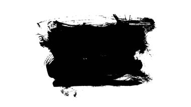 beyaz arkaplanda siyah grunge mürekkep fırça darbeleri