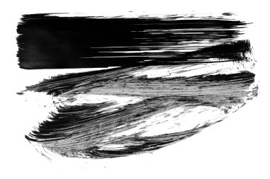 Siyah fırça darbesi ve doku. Grunge vektör soyut el boyalı element. Altı çizili ve sınır tasarımı.