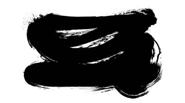 Beyaz arkaplanda izole edilmiş siyah fırça seti