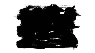 Beyaz arkaplanda izole edilmiş siyah fırça seti