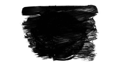 Siyah fırça darbesi dokusu. Grunge soyut elle boyanmış element. 