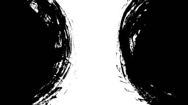 beyaz arkaplanda siyah grunge mürekkep fırça darbeleri