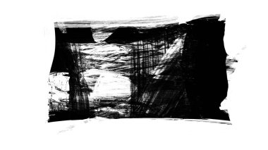 beyaz arkaplanda siyah grunge mürekkep fırça darbeleri
