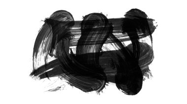 Siyah fırça darbesi ve doku. Grunge vektör soyut el boyalı element. Altı çizili ve sınır tasarımı.