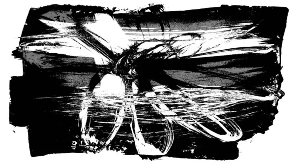 Czarna Struktura Pociągnięcia Pędzla Grunge Abstrakcyjny Ręcznie Malowany Element — Zdjęcie stockowe