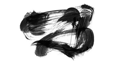 Siyah fırça darbesi ve doku. Grunge vektör soyut el boyalı element. Altı çizili ve sınır tasarımı.