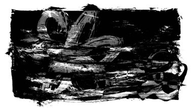 Siyah fırça darbesi dokusu. Grunge soyut elle boyanmış element. 