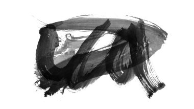 Siyah fırça darbesi dokusu. Grunge soyut elle boyanmış element. 