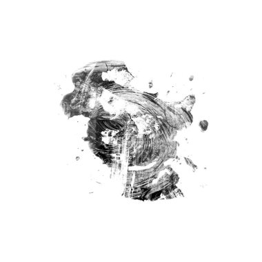 Siyah fırça darbesi dokusu. Grunge soyut elle boyanmış element. 