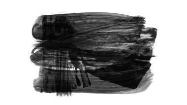 beyaz arkaplanda siyah grunge mürekkep fırça darbeleri