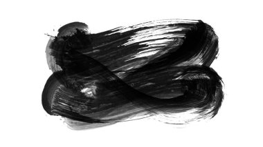 Siyah fırça darbesi ve doku. Grunge vektör soyut el boyalı element. Altı çizili ve sınır tasarımı.