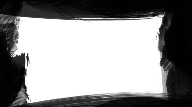 Siyah fırça darbesi dokusu. Grunge soyut elle boyanmış element. 