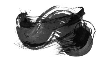 Siyah fırça darbesi dokusu. Grunge soyut elle boyanmış element. 