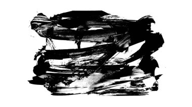 Siyah fırça darbesi ve doku. Grunge soyut elle boyanmış elementler. 