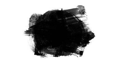 Siyah fırça darbesi dokusu. Grunge soyut elle boyanmış element. 