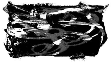 Siyah fırça darbesi dokusu. Grunge soyut elle boyanmış element. 