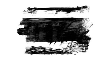 Siyah fırça darbesi ve doku. Grunge soyut elle boyanmış elementler. Altı çizili ve sınır tasarımı.