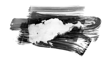 Siyah fırça darbesi ve doku. Grunge soyut elle boyanmış elementler. Altı çizili ve sınır tasarımı.