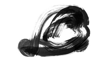 Siyah fırça darbesi ve doku. Grunge vektör soyut el boyalı element. Altı çizili ve sınır tasarımı.