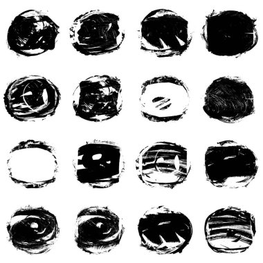 Siyah fırça darbesi ve doku. Grunge soyut elle boyanmış elementler. 