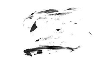 Siyah fırça darbesi ve doku. Grunge soyut elle boyanmış elementler. 