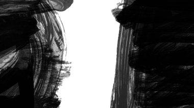 Siyah fırça darbesi dokusu. Grunge soyut elle boyanmış element. 