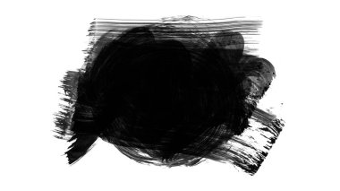 Siyah fırça darbesi dokusu. Grunge soyut elle boyanmış element. 