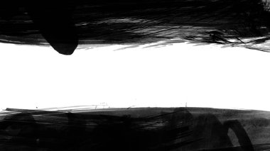 Siyah fırça darbesi dokusu. Grunge soyut elle boyanmış element. 