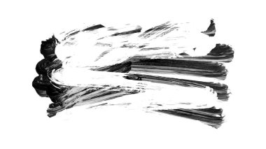 Siyah fırça darbesi ve doku. Grunge soyut elle boyanmış elementler. 