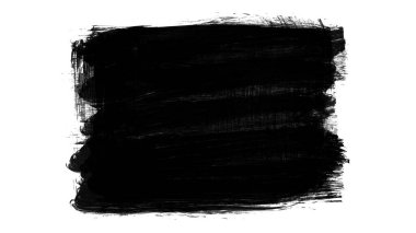 Siyah fırça darbesi dokusu. Grunge soyut elle boyanmış element. 