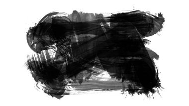 Beyaz arkaplanda izole edilmiş siyah fırça seti