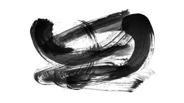 Siyah fırça darbesi ve doku. Grunge vektör soyut el boyalı element. Altı çizili ve sınır tasarımı.