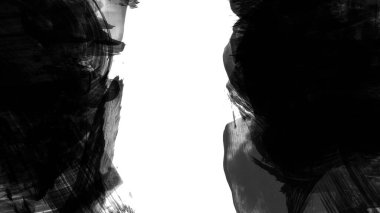 Siyah fırça darbesi dokusu. Grunge soyut elle boyanmış element. 