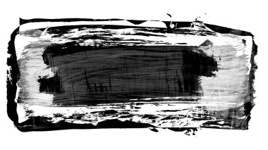 beyaz arkaplanda siyah mürekkep fırçası darbeleri