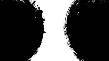 beyaz arkaplanda siyah grunge mürekkep fırça darbeleri