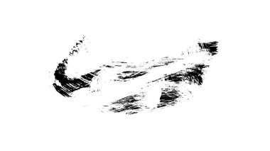 Siyah fırça darbesi ve doku. Grunge soyut elle boyanmış elementler. Altı çizili ve sınır tasarımı.