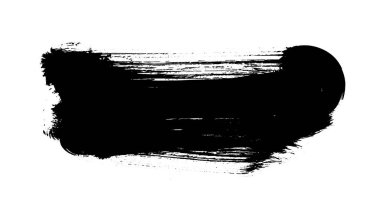 Siyah fırça darbesi ve doku. Grunge soyut elle boyanmış elementler. 