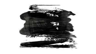 Siyah fırça darbesi ve doku. Grunge soyut elle boyanmış elementler. Altı çizili ve sınır tasarımı.