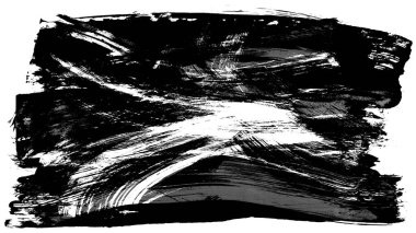 Siyah fırça darbesi dokusu. Grunge soyut elle boyanmış element. 