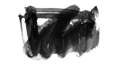 Siyah fırça darbesi ve doku. Grunge vektör soyut el boyalı element. Altı çizili ve sınır tasarımı.