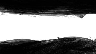 Siyah fırça darbesi dokusu. Grunge soyut elle boyanmış element. 