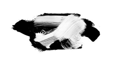 Siyah fırça darbesi ve doku. Grunge soyut elle boyanmış elementler. Altı çizili ve sınır tasarımı.