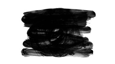 Siyah fırça darbesi dokusu. Grunge soyut elle boyanmış element.