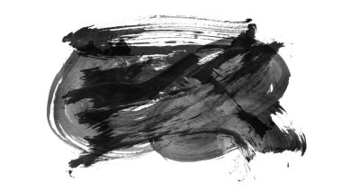 Siyah fırça darbesi dokusu. Grunge soyut elle boyanmış element. 