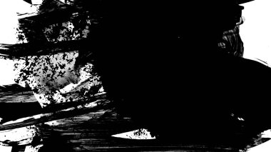 Siyah fırça darbesi ve doku. Grunge soyut elle boyanmış elementler. Altı çizili ve sınır tasarımı.